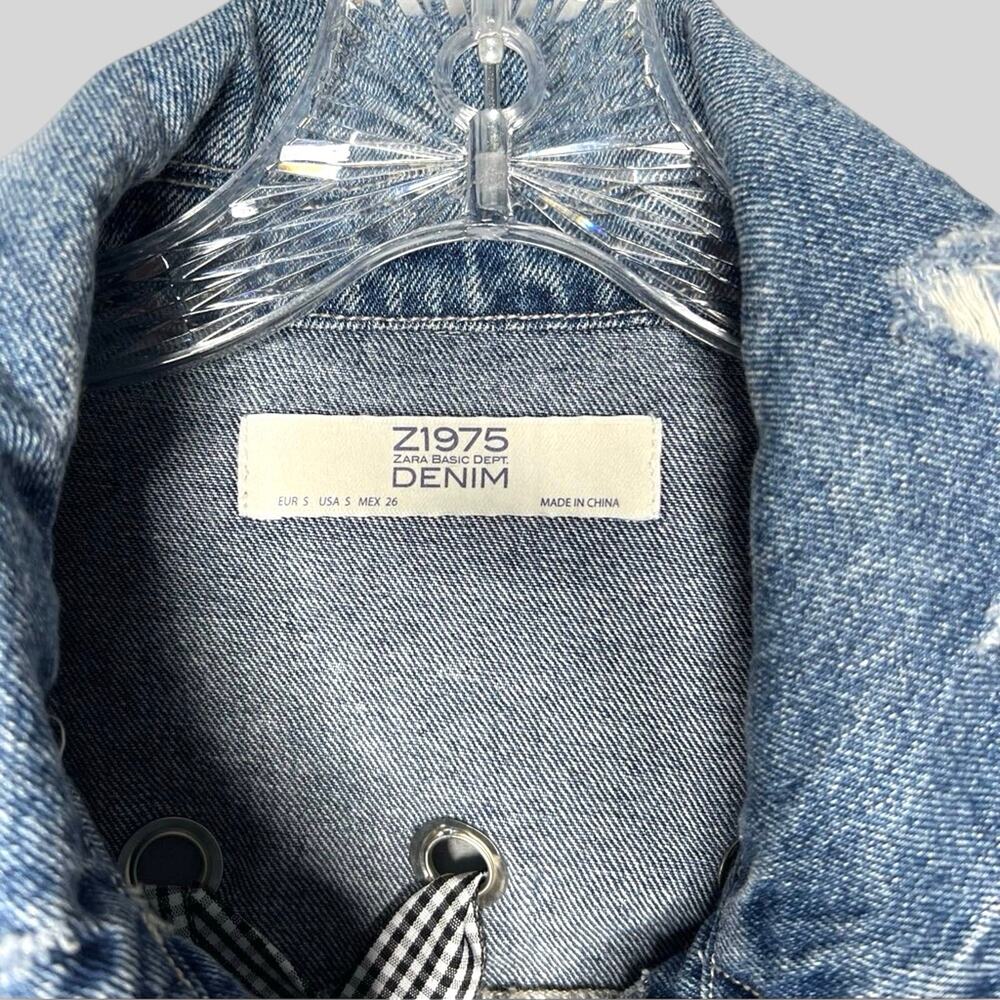 Zara Denim Ribbon Jacket - Picture 4 of 5
